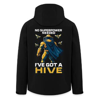 No Superpower Needed I've Got A Hive Beekeeper Bees - Men’s Recycled Softshell Jacket by Stanley/Stella - black - Back - AI Model Male 185 light (185cm)
