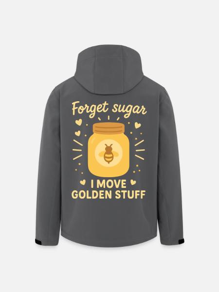Bees Honey Beekeeper Funny Forget Sugar Saying - Men’s Recycled Softshell Jacket by Stanley/Stella - black