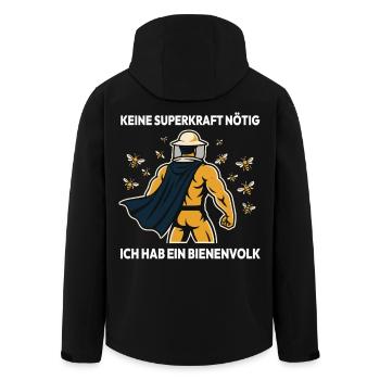 Bees Beekeeper not a superpower Necessary bee colony - Men’s Recycled Softshell Jacket by Stanley/Stella - black - Back - AI Model Male 185 light (185cm)