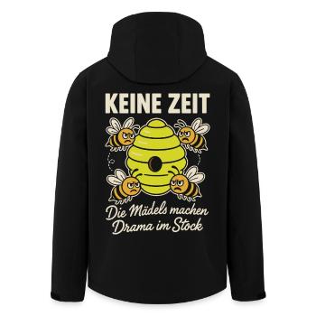 Bienen Imker Keine Zeit Die Mädels Machen Drama - Recycelte Männer Softshell-Jacke von Stanley/Stella - Schwarz - Hinten - AI Model Male 185 light (185cm)