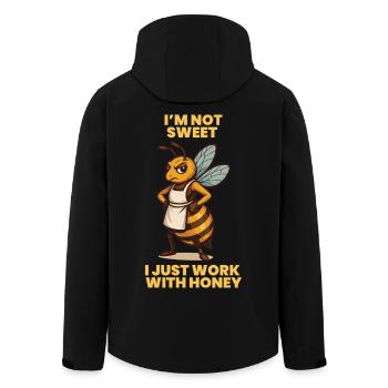 Les apiculteurs ne travaillent pas en douceur uniquement avec du miel - Veste softshell homme en polyester recyclé Stanley/Stella - noir - Dos - AI Model Male 185 light (185cm)