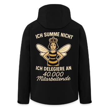abeilles apiculteur miel Je ne bourdonne pas mais mène - Veste softshell homme en polyester recyclé Stanley/Stella - noir - Dos - AI Model Male 185 light (185cm)