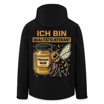 I Am Quality Supplier Bee Beekeeper Honey - Men’s Recycled Softshell Jacket by Stanley/Stella - black - Back - AI Model Male 185 light (185cm)