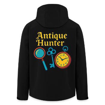 Chasseur antique Brocante Marché Rétro de collection - Veste softshell homme en polyester recyclé Stanley/Stella - noir - Dos - AI Model Male 185 light (185cm)