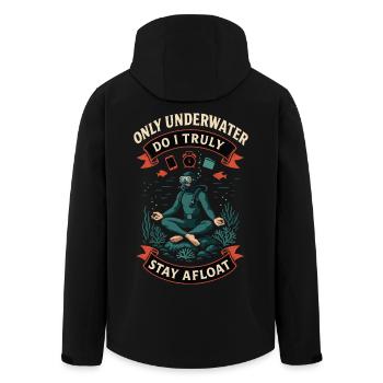 Diving Ocean Diver Underwater Afloate - Men’s Recycled Softshell Jacket by Stanley/Stella - black - Back - AI Model Male 185 light (185cm)