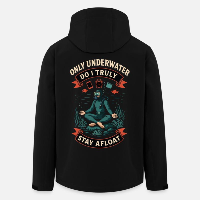 Diving Ocean Diver Underwater Afloate - Men’s Recycled Softshell Jacket by Stanley/Stella - black