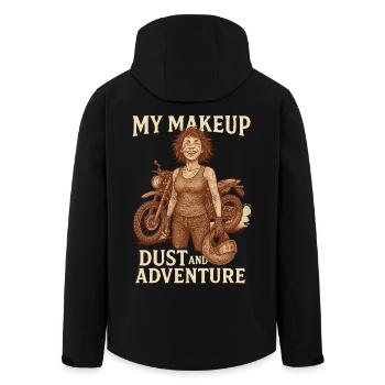 My Makeup Dust And Adventure Motorcycle Biker - Men’s Recycled Softshell Jacket by Stanley/Stella - black - Back - AI Model Male 185 light (185cm)