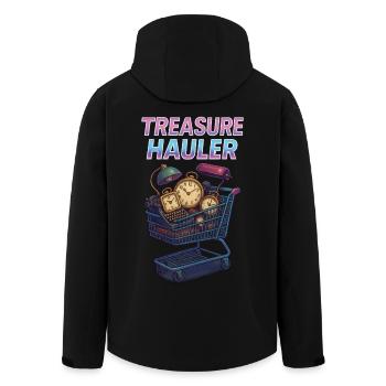 Treasure Hauler Flea Market Antiques Lovers - Men’s Recycled Softshell Jacket by Stanley/Stella - black - Back - AI Model Male 185 light (185cm)