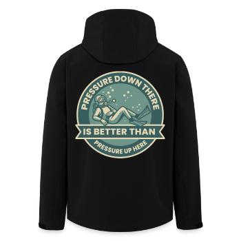Pressure Down There Is Better Than - Recycelte Männer Softshell-Jacke von Stanley/Stella - Schwarz - Hinten - AI Model Male 185 light (185cm)