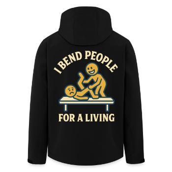 Je plie les gens pour un vivant Kinésithérapeute humour - Veste softshell homme en polyester recyclé Stanley/Stella - noir - Dos - AI Model Male 185 light (185cm)