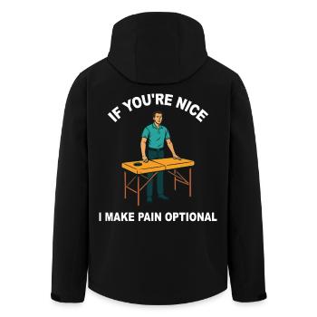 Kinésithérapeute quand vous êtes gentil Humour Dire - Veste softshell homme en polyester recyclé Stanley/Stella - noir - Dos - AI Model Male 185 light (185cm)