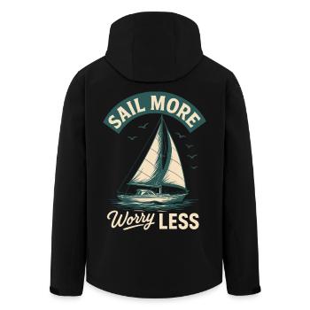 Vintage Design More Sailing Captain Boat - Men’s Recycled Softshell Jacket by Stanley/Stella - black - Back - AI Model Male 185 light (185cm)