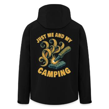 Only me and my camping prepper survive - Men’s Recycled Softshell Jacket by Stanley/Stella - black - Back - AI Model Male 185 light (185cm)