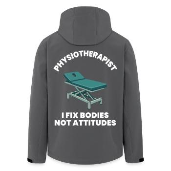 Physiotherapist I Fix Bodies Physical - Men’s Recycled Softshell Jacket by Stanley/Stella - anthracite - Back - AI Model Male 185 light (185cm)