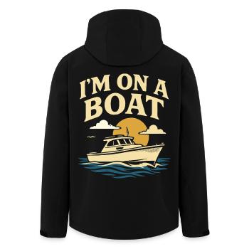 Je suis sur un bateau drôle de dire capitaine - Veste softshell homme en polyester recyclé Stanley/Stella - noir - Dos - AI Model Male 185 light (185cm)