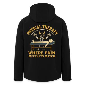 La physiothérapie drôle là où se trouve la douleur - Veste softshell homme en polyester recyclé Stanley/Stella - noir - Dos - AI Model Male 185 light (185cm)