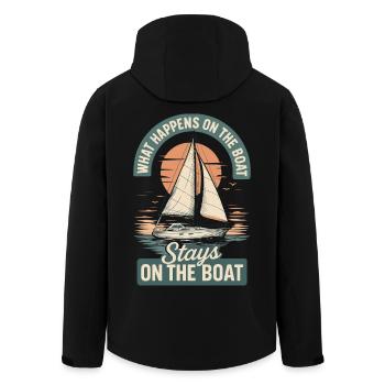 What happens on the boat humorous captain - Men’s Recycled Softshell Jacket by Stanley/Stella - black - Back - AI Model Male 185 light (185cm)