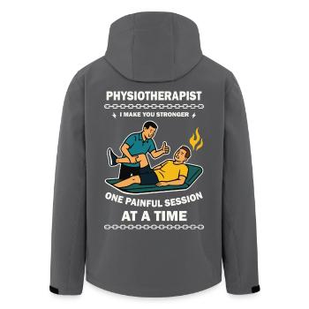 Physiotherapie mit Humor Patienten stärker machen - Recycelte Männer Softshell-Jacke von Stanley/Stella - Anthrazit - Hinten - AI Model Male 185 light (185cm)