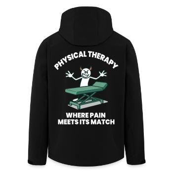 La physiothérapie drôle là où se trouve la douleur - Veste softshell homme en polyester recyclé Stanley/Stella - noir - Dos - AI Model Male 185 light (185cm)