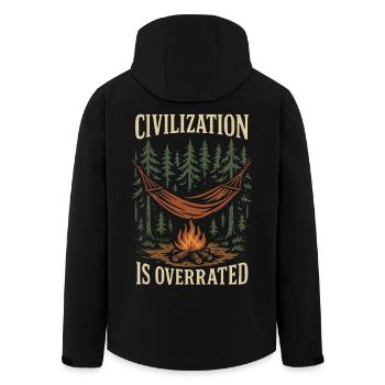 Civilization is overrated prepper survival - Men’s Recycled Softshell Jacket by Stanley/Stella - black - Back - AI Model Male 185 light (185cm)