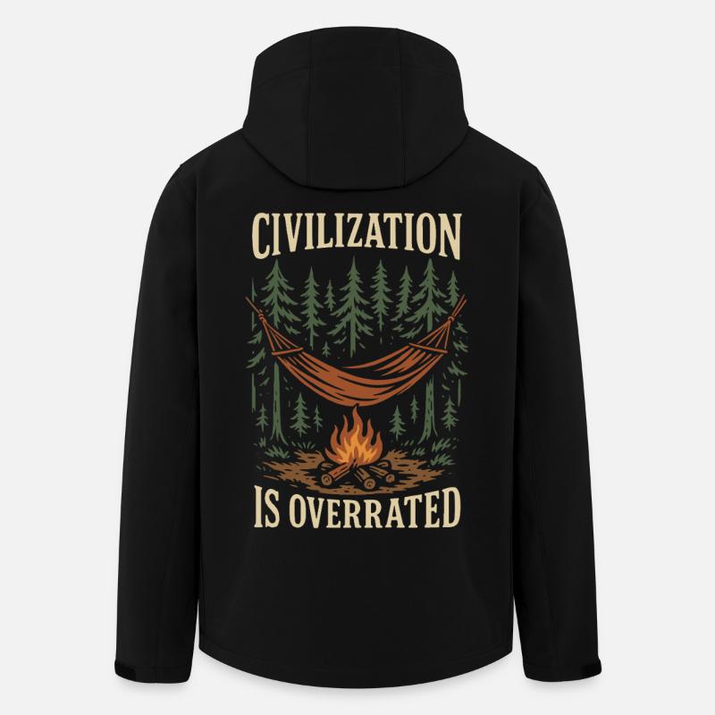 Civilization is overrated prepper survival - Men’s Recycled Softshell Jacket by Stanley/Stella - black