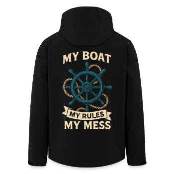 Mein Boot Meine Regeln Mein Chaos Nautischer - Recycelte Männer Softshell-Jacke von Stanley/Stella - Schwarz - Hinten - AI Model Male 185 light (185cm)