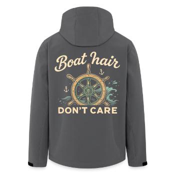 Lustiger Spruch Schiffskapitän Boot Haar - Recycelte Männer Softshell-Jacke von Stanley/Stella - Anthrazit - Hinten - AI Model Male 185 light (185cm)