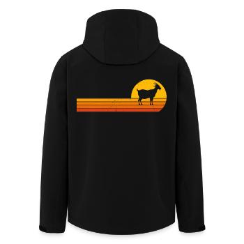 Ziegen Sonnenaufgang T-Shirt Lustiges Ziege Design - Recycelte Männer Softshell-Jacke von Stanley/Stella - Schwarz - Hinten - AI Model Male 185 light (185cm)