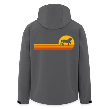 Pferde Sonnenaufgang T-Shirt Lustiges Pferd - Recycelte Männer Softshell-Jacke von Stanley/Stella - Schwarz - Hinten - AI Model Male 185 light (185cm)