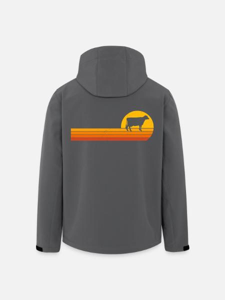 Mucche Sunrise Maglietta Mucca Divertente - Giacca softshell uomo in poliestere riciclato di Stanley/Stella - nero