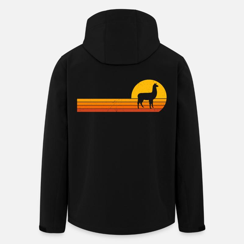 Lever de soleil rétro alpaga - Veste softshell homme en polyester recyclé Stanley/Stella - noir