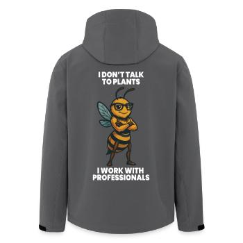 Bienen Imker I Don't Talk To Plants - Recycelte Männer Softshell-Jacke von Stanley/Stella - Schwarz - Hinten - AI Model Male 185 light (185cm)