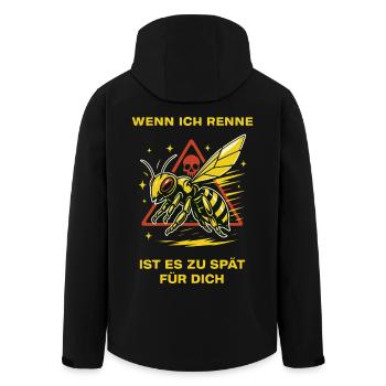 Bee beekeeper when I run it's too late saying - Men’s Recycled Softshell Jacket by Stanley/Stella - black - Back - AI Model Male 185 light (185cm)