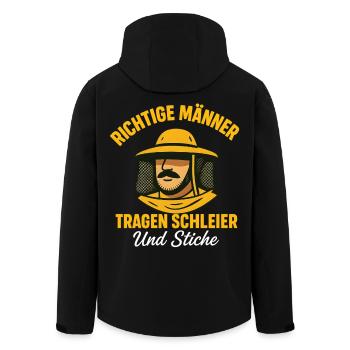 Bienen Imker Richtige Männer Tragen Schleier - Recycelte Männer Softshell-Jacke von Stanley/Stella - Schwarz - Hinten - AI Model Male 185 light (185cm)