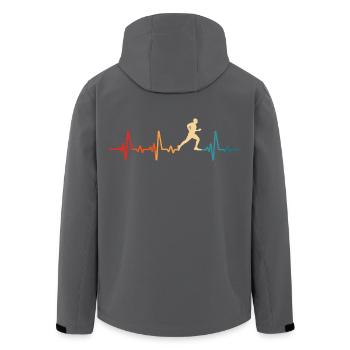 Running Jogging Heartbeat T-shirt Marathon Runner - Men’s Recycled Softshell Jacket by Stanley/Stella - black - Back - AI Model Male 185 light (185cm)