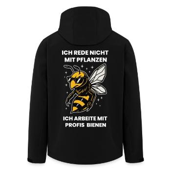 Bee beekeeper I don't talk to plants - Men’s Recycled Softshell Jacket by Stanley/Stella - black - Back - AI Model Male 185 light (185cm)