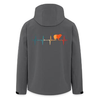 Sheep Heartbeat T Shirt Funny Sheep - Men’s Recycled Softshell Jacket by Stanley/Stella - black - Back - AI Model Male 185 light (185cm)