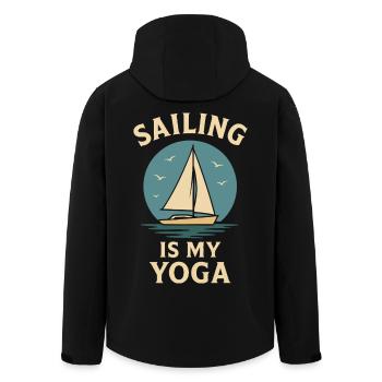 Segeln Ist Mein Yoga Kapitän Boot Nautisch - Recycelte Männer Softshell-Jacke von Stanley/Stella - Schwarz - Hinten - AI Model Male 185 light (185cm)