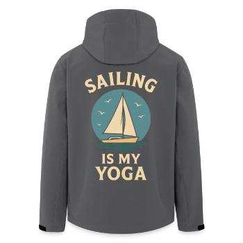 Sailing Is My Yoga Captain Boat Nautical - Men’s Recycled Softshell Jacket by Stanley/Stella - anthracite - Back - AI Model Male 185 light (185cm)