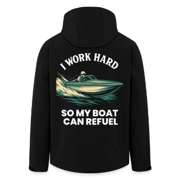 Je travaille dur pour ravitailler mon bateau Capitaine - Veste softshell homme en polyester recyclé Stanley/Stella - noir - Dos - AI Model Male 185 light (185cm)