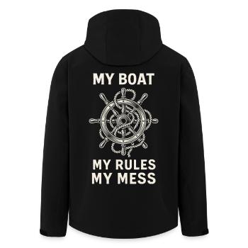 Mein Boot Meine Regeln Meine Chaos Kapitän Humor - Recycelte Männer Softshell-Jacke von Stanley/Stella - Schwarz - Hinten - AI Model Male 185 light (185cm)