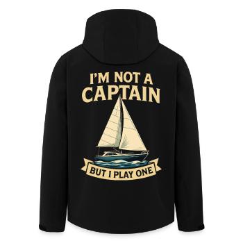 Drôle de dire que je ne suis pas un capitaine - Veste softshell homme en polyester recyclé Stanley/Stella - noir - Dos - AI Model Male 185 light (185cm)