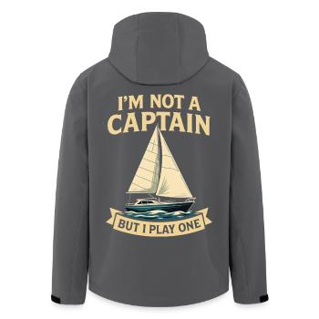 Funny saying I'm not a captain Saying - Men’s Recycled Softshell Jacket by Stanley/Stella - anthracite - Back - AI Model Male 185 light (185cm)
