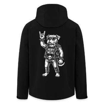 Heavy Metal Rock Musique Drôle Bulldog Design - Veste softshell homme en polyester recyclé Stanley/Stella - noir - Dos - AI Model Male 185 light (185cm)