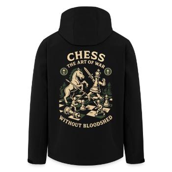 Chess Art Design Funny Saying for Board Game - Men’s Recycled Softshell Jacket by Stanley/Stella - black - Back - AI Model Male 185 light (185cm)