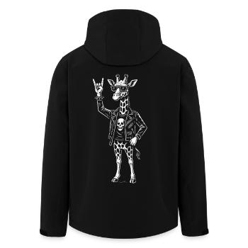 Rock Music Funny Giraffe Heavy Metal Man Woman - Men’s Recycled Softshell Jacket by Stanley/Stella - black - Back - AI Model Male 185 light (185cm)