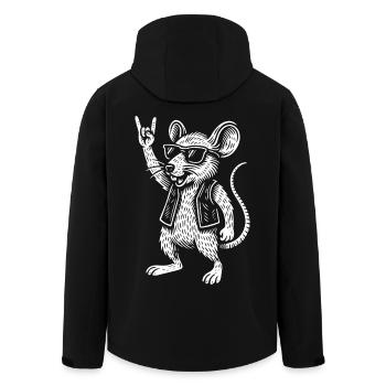 Rock Musik Heavy Metal Maus Lustig Retro - Recycelte Männer Softshell-Jacke von Stanley/Stella - Schwarz - Hinten - AI Model Male 185 light (185cm)