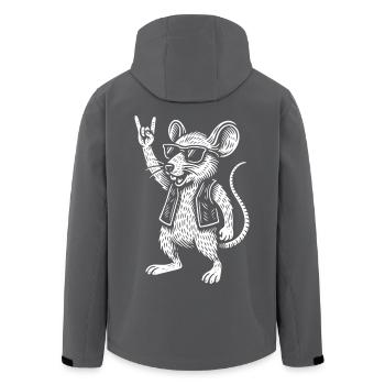 Rock Musik Heavy Metal Maus Lustig Retro - Recycelte Männer Softshell-Jacke von Stanley/Stella - Anthrazit - Hinten - AI Model Male 185 light (185cm)