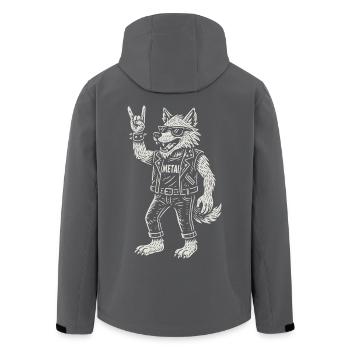 Wolf Metal Musik Rock Musik Funny Heavy Metal - Recycelte Männer Softshell-Jacke von Stanley/Stella - Anthrazit - Hinten - AI Model Male 185 light (185cm)