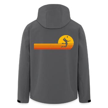 Volleyball Retro Sunrise Volleyballer - Recycelte Männer Softshell-Jacke von Stanley/Stella - Schwarz - Hinten - AI Model Male 185 light (185cm)